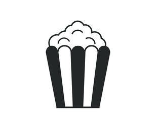Popcorn icon. Popcorn basket vector icon. 