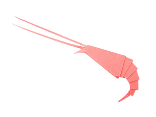 Origami paper of a cute shrimp for design element - 370943739