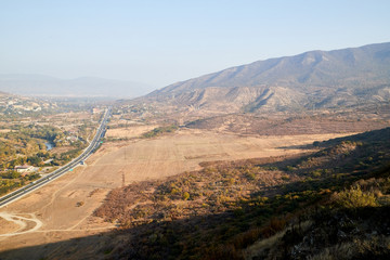 Autumn landscapes with fantastic views from mountain to valley. Colourful mountain nature in autumn, summer, or spring day
