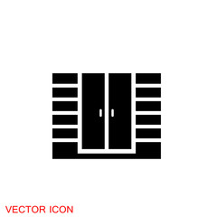 Cupboard icon, furniture and home decor icons. Vector illustration.