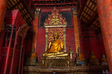 Obraz premium Wat Ton Kain or Ton Kain temple ( Wat Intrarawat ),Ancient temple ,a wooden chapel , Chiangmai, Thailand 