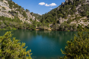 Fototapeta na wymiar nacimiento del rio Borosa, embalse de Aguas Negras, ruta del rio Borosa, parque natural sierras de Cazorla, Segura y Las Villas, Jaen, Andalucia, Spain
