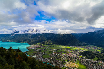Naklejka na ściany i meble view from the top of mountain, Switzerland