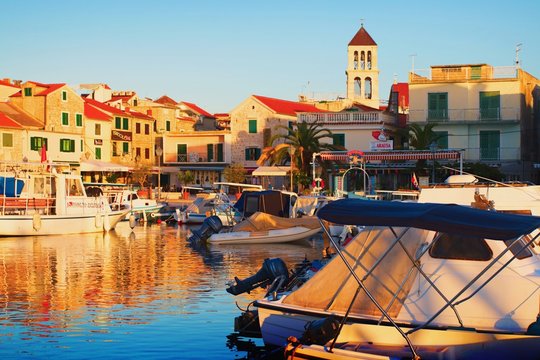
Port and boats in the town of Vodice in central Dalmatia in Croatia.