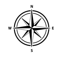 Compass icon vector logo design template flat style