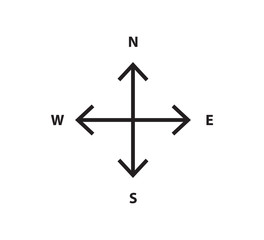 Compass icon vector logo design template flat style