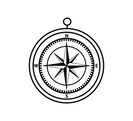 Compass icon vector logo design template flat style