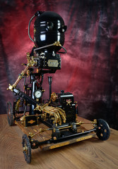 Steam robot on wheels