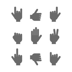 hands gesture icon set