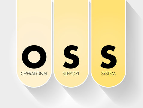 OSS - Operational support system acronym, technology concept background