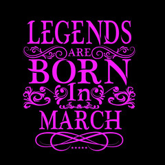 Legends are born in vector printable t-shirt design