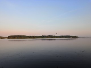 sunset over the river