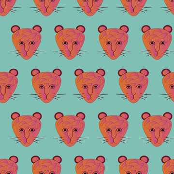 Colorful animal repeat pattern print on blue background