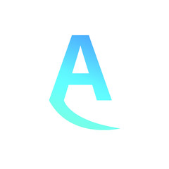 Abstract line art logo. letter A tech logo template. Gradient letter A icon.