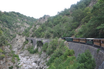 Fototapeta na wymiar le paysage du train de l’Ardèche