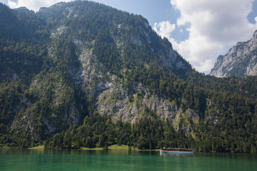 Fototapeta na wymiar Summer scene in Konigsee lake, Bavaria, South Germany. Europe