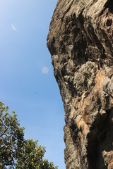 Natural Rock climbing wall in the mountain near San Jose City