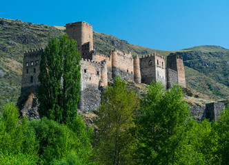 Fototapeta premium Khertvisi Fortress, Junction of Artaani Mtkvari and Javakheti Mtkvari rivers, Samtskhe-Javakheti Region, Georgia, Middle East