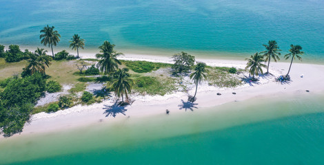 Aerial view of Laem Had Beach in Koh Yao Yai, island in the andaman sea between Phuket and Krabi Thailand
