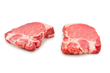 Obraz premium Raw pork isolated on white background.