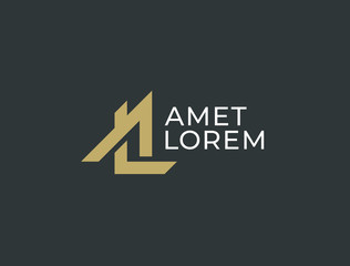 AL or LA. Monogram of Two letters A&L or L&A. Luxury, simple, minimal and elegant AL, LA logo design. Vector illustration template.
