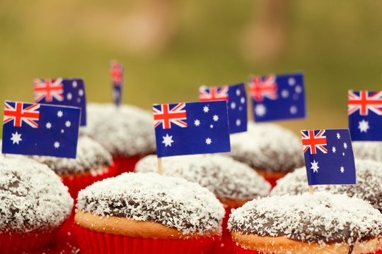 "Lamington" topped Cupcakes, from an Australia Day Barbecue.