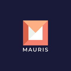 Fototapeta premium Letter M logo template. Unique modern creative elegant logotype. Vector icon. 