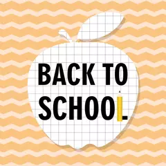 Printed roller blinds Retro sign back to school card