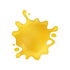 Realistic 3d Detailed Sweet Honey Blot Dripping Yellow Syrup. Vector