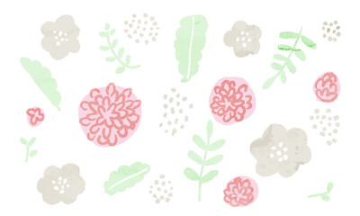 Nordic style hand-painted watercolor material