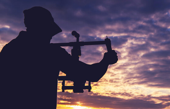 Male Camera Operator Taking Shot Using Gimbal Stabilizer