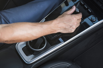 Naklejka premium Modern Vehicle Electronic Automatic Transmission Shifter