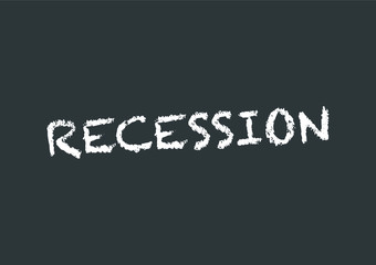 Recession chalkboard vector illustration