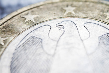 Fototapeta na wymiar Two euro coin macro detail
