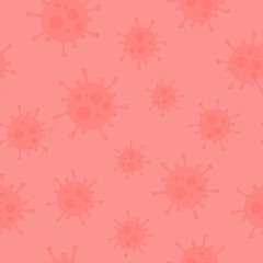 Virus Seamless Pattern Background or Wallpaper. Icon Illustration of Coronavirus