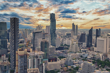 Bangkok city skyline at sunset