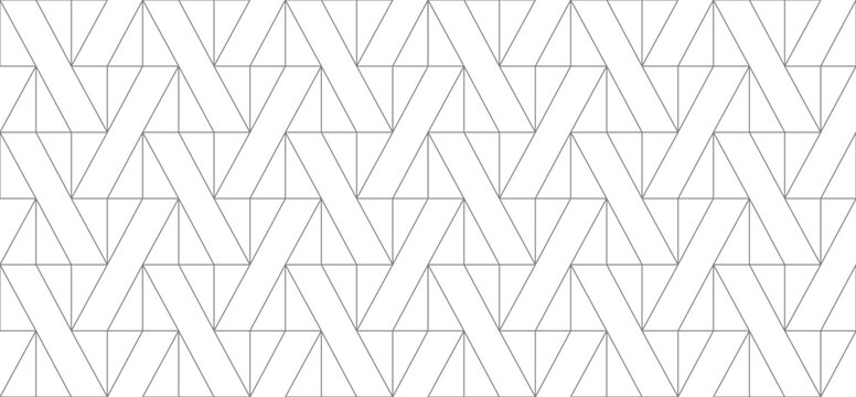 Fototapeta Seamless thin linear pattern with triangles. Abstract geometric low poly background. Stylish fractal texture.