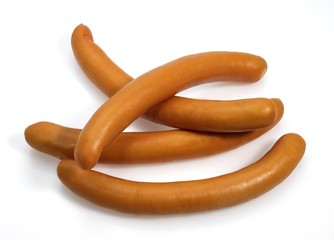 Strasbourg Sausages against White Background