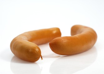 Strasbourg Sausages against White Background