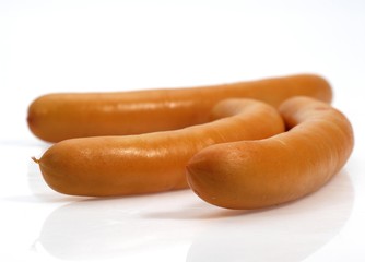 Strasbourg Sausages against White Background