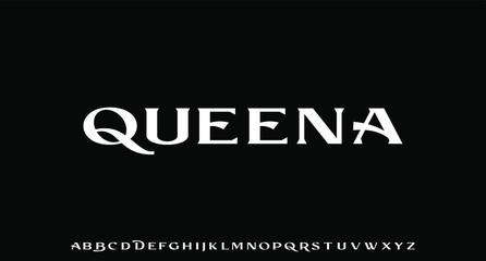 queena, luxury serif alphabet font vector typeset