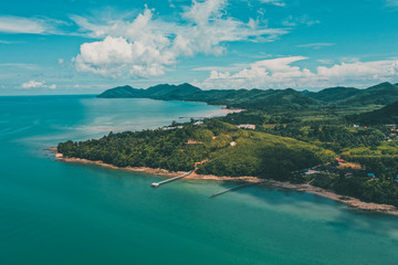 Aerial view of Koh Yao Yai, island in the Andaman Sea between Phuket and Krabi Thailand