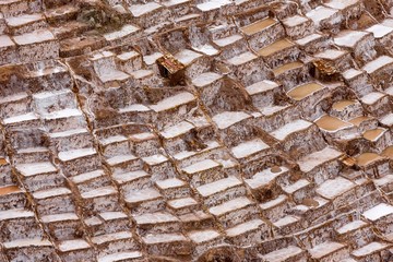 Maras Salt Mines in Salinas near Tarabamba in Peru