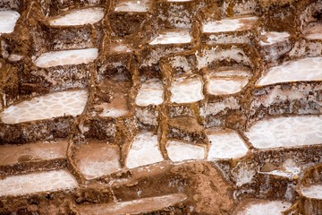 Maras Salt Mines in Salinas near Tarabamba in Peru