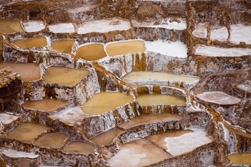 Maras Salt Mines in Salinas near Tarabamba in Peru