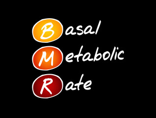 BMR - Basal Metabolic Rate acronym, medical concept background