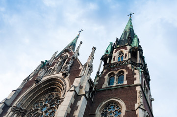 Obraz premium Elements of Gothic cathedral architecture