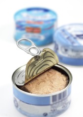 Can of Tuna Fish against White Background