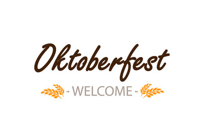 Typographic inscription Oktoberfest, vector art illustration.