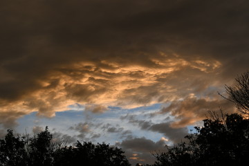 Storm clouds at sunset